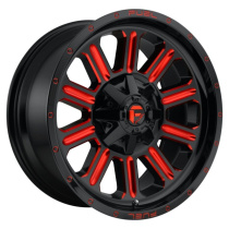 Fuel 1PC Hardline 18X9 ET-12 6X135/139.7 106.10 Gloss Black Red Tinted Clear Fälg